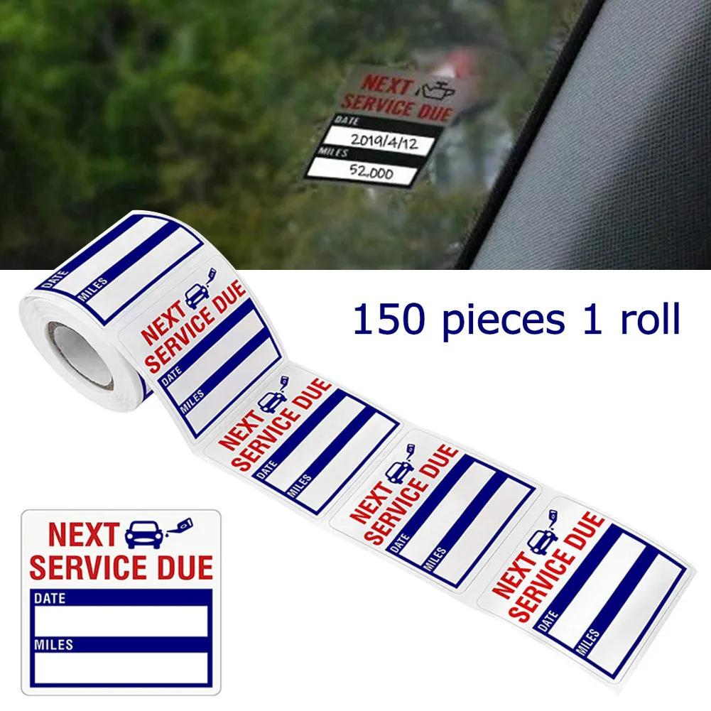 Oil Change Stickers Reminder Service Sticker Stickers 150pcs/roll 2*2inch