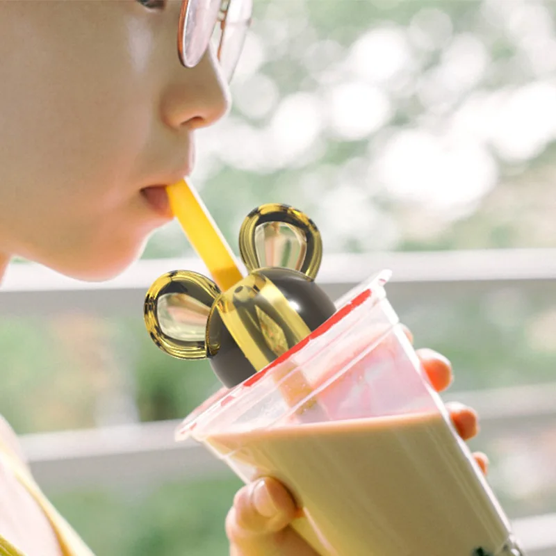 

Straw Topper Resin Silicone Molds Mouse Head Resin Mold Reusable Straw Topper Moluds for Epoxy Resin