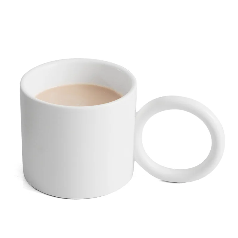 

Nordic Mugs With Big Round Handle Ceramic Creative Splash-ink Cups Large For Coffee Tea nique Gift For Mother Friends Home Decor