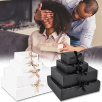 1pcs blackwhitekraft paper gift box brown cardboard handmade soap boxes diy craft jewelry gift packaging box with ribbon 4size