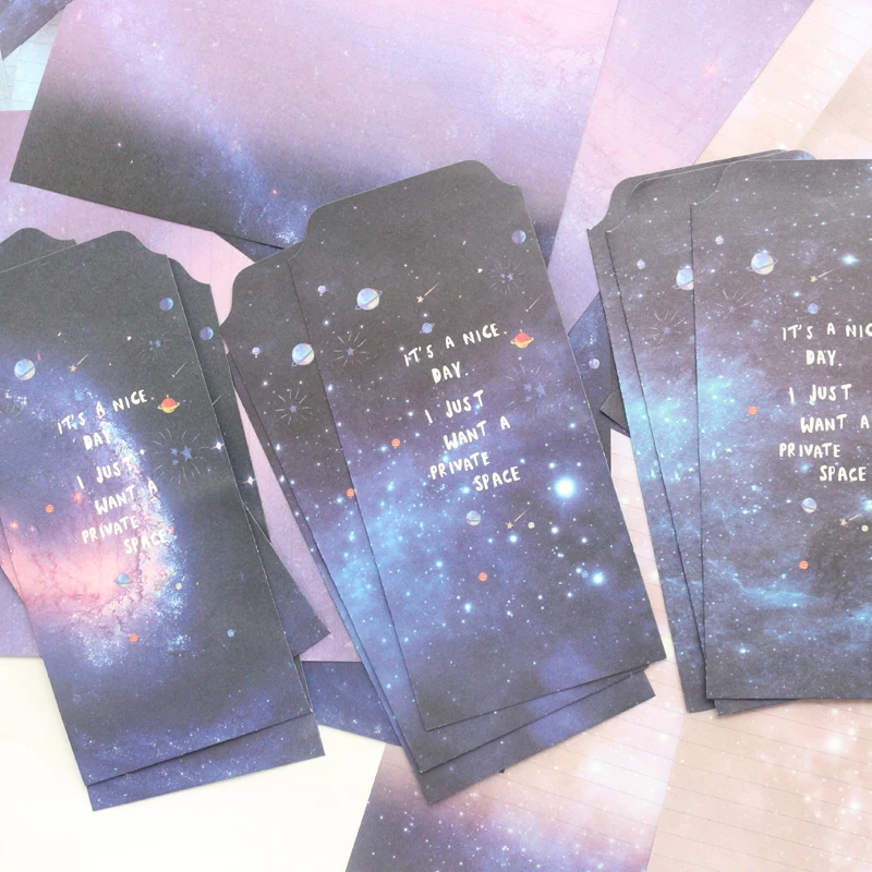 Набор для письма и конвертов Domikee A4 с изображением неба звезд набор канцелярских