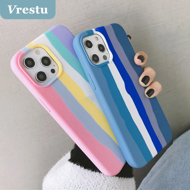 

Mobilephone Case for iPhones 11 X XR XS Max Soft Silicone Colorful Cover for iPhone 12 Mini 12 Pro Max Protection TPU Capa Coque