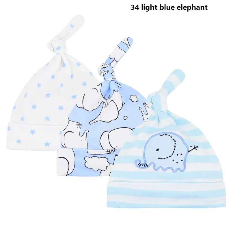 3pcs Per Lot Baby Hats 100% Cotton Printed &amp Caps For 0-6 Months Newborn Accessories Dropshipping KF268 | Детская одежда и