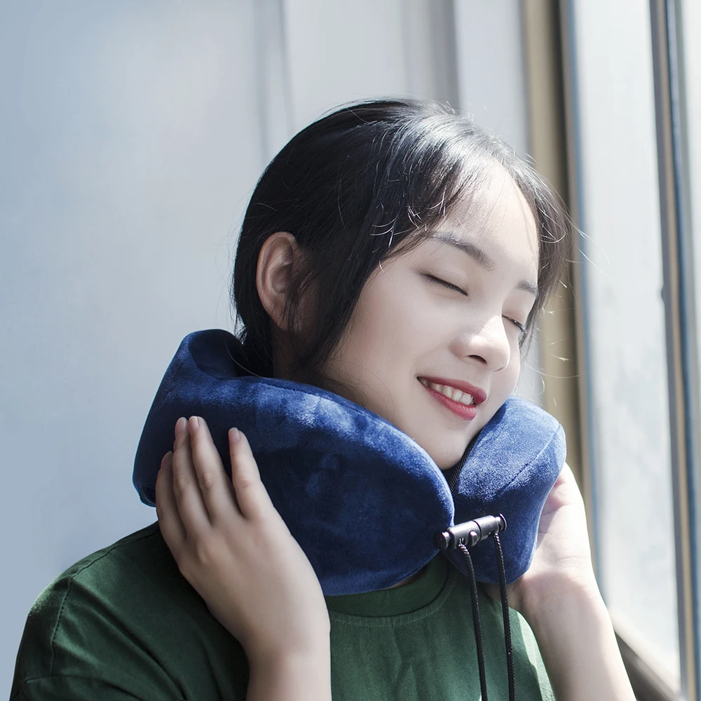 U образная подушка для шеи с эффектом памяти мягкая путешествий шейным самолетом