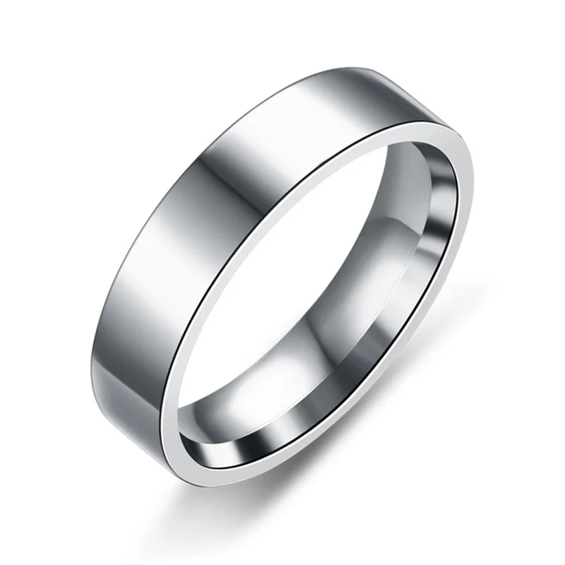 

Black stainless steel women's ring, men's wedding jewelry, 6mm wide jewelry