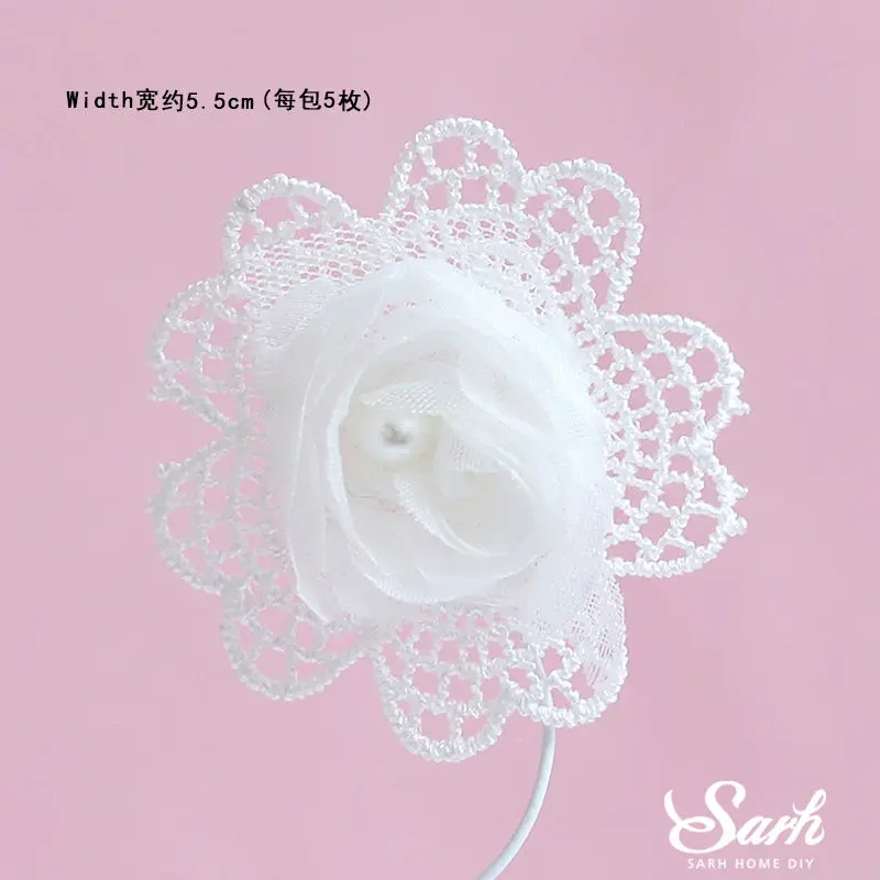 5pc lace flower Костюм с ромбовидным галстуком, акриловый свадебный торт для малышей, топперы для жениха и невесты, супружеская пара, украшение, любовь, приспособление для выпечки - Цвет: 5pc lace flower