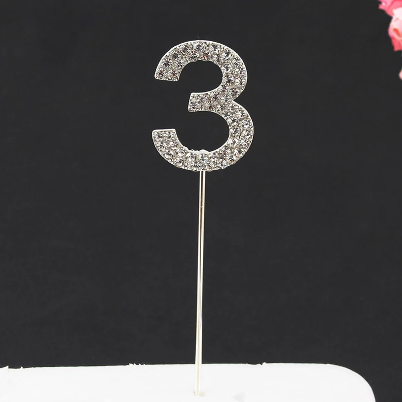 

Alloy Rhinestone Number Cake Toppers Wedding Digital Dessert Decoration Wedding Digital Cakes Dessert Cake Toppers Decor