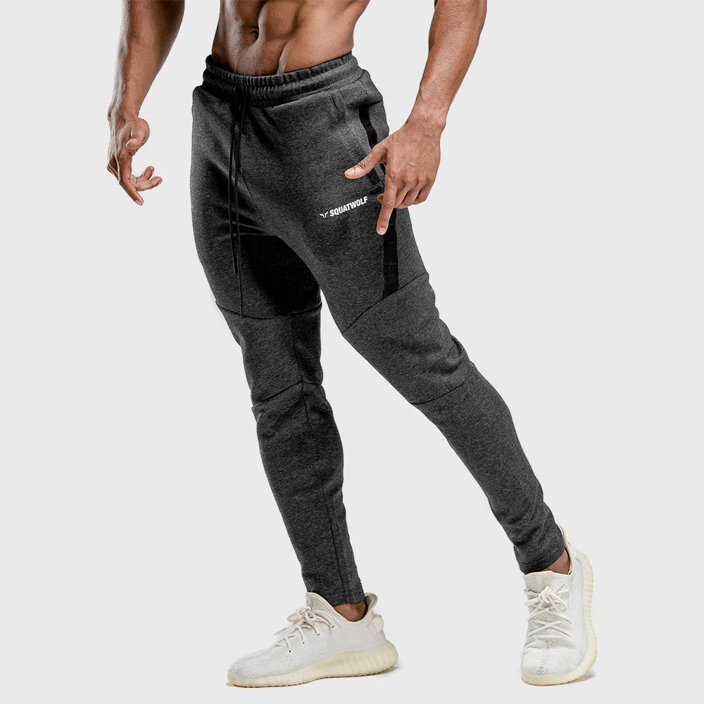 2020 Men's Casual Fitness Joggers Pants Gyms Stretch Cotton Men Skinny Sweatpants Slim Workout Zipper ankle trousers men