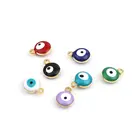 Серия Evil Eye, религиозная Подвеска из цинкового сплава, амулеты, круглая позолота, зеленый синий сглаз, 13 мм x 10 мм, 20 шт.