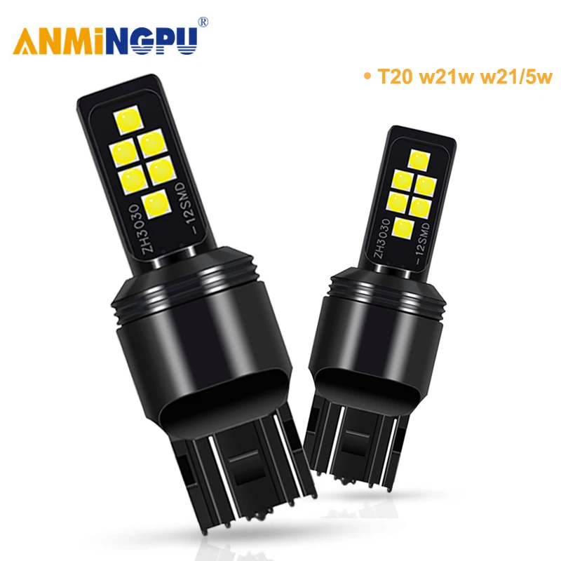 ANMINGPU 2x сигнальная лампа 7443 Led W21/5W T20 7440 W21W WY21W 3030SMD 3157 Светодиодная T25 P27W P27/7W