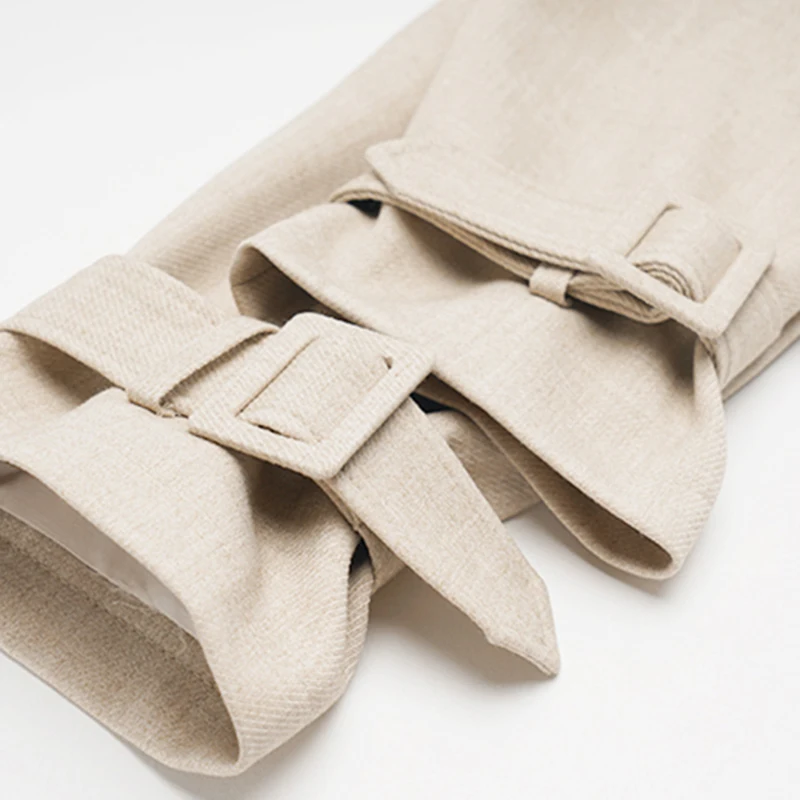 

CHICEVER Patchwork Hit Color Trench For Women Lapel Long Sleeve High Waist With Sashes Plaid Irregular Trenches Female New Style