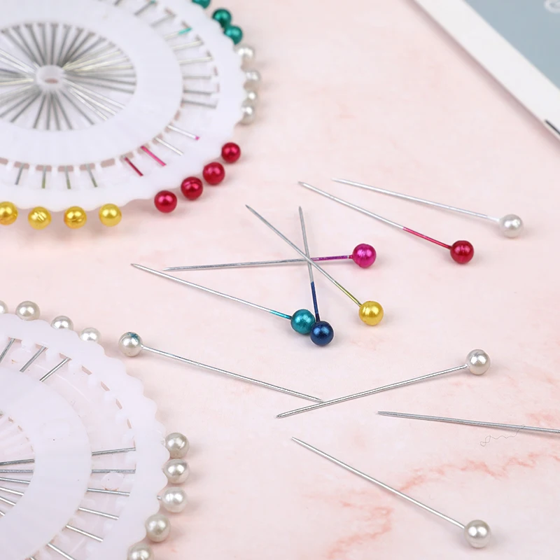 

Fenrry 40Pcs Sewing Pins Straight Pins Head Pins Colorful White Round Pearl Head Dressmaking Quilting Pins for Crafts Practical