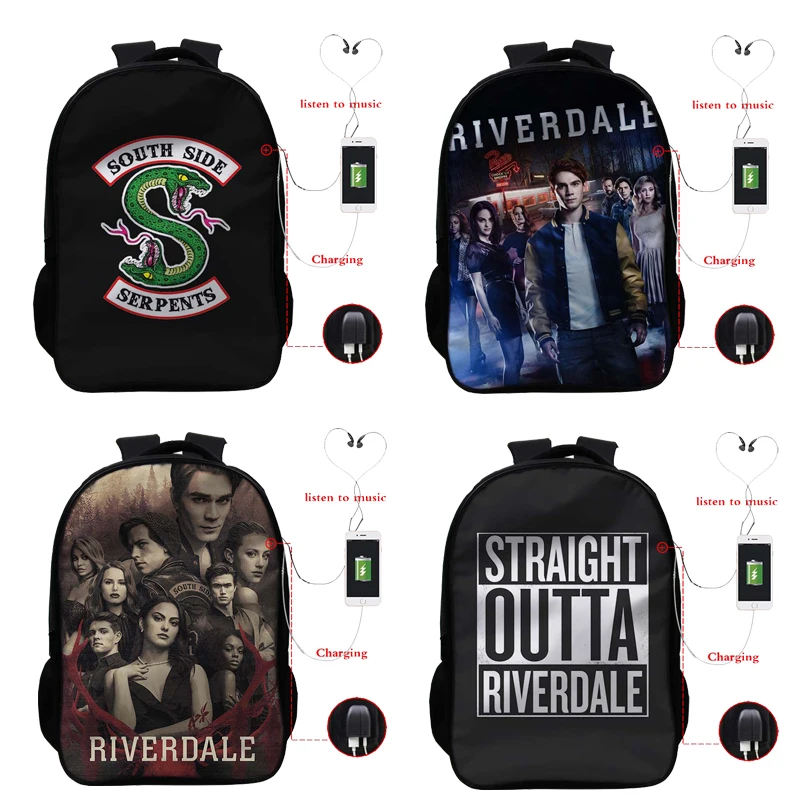 

Popular Riverdale Backpack USB Charge Backpack Boys Girls School Bags Teens Kids Rucksack Students Bookbag USB Travel Bags Gift