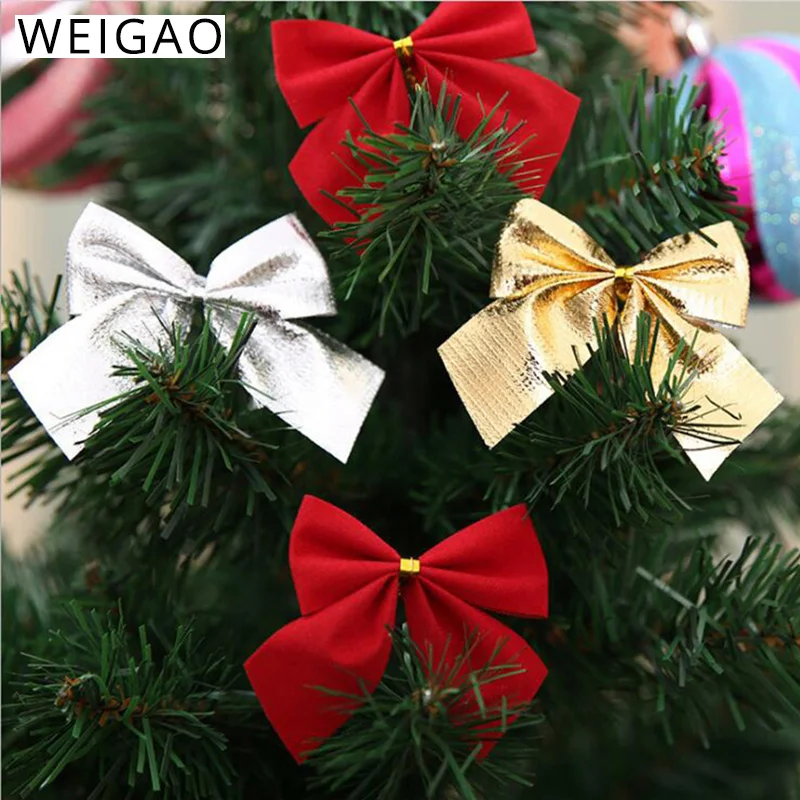 WEIGAO, 12, 24, 36, милый бант, Рождественское украшение, Рождественская елка, праздничные вечерние бантики, безделушки, Новогоднее украшение