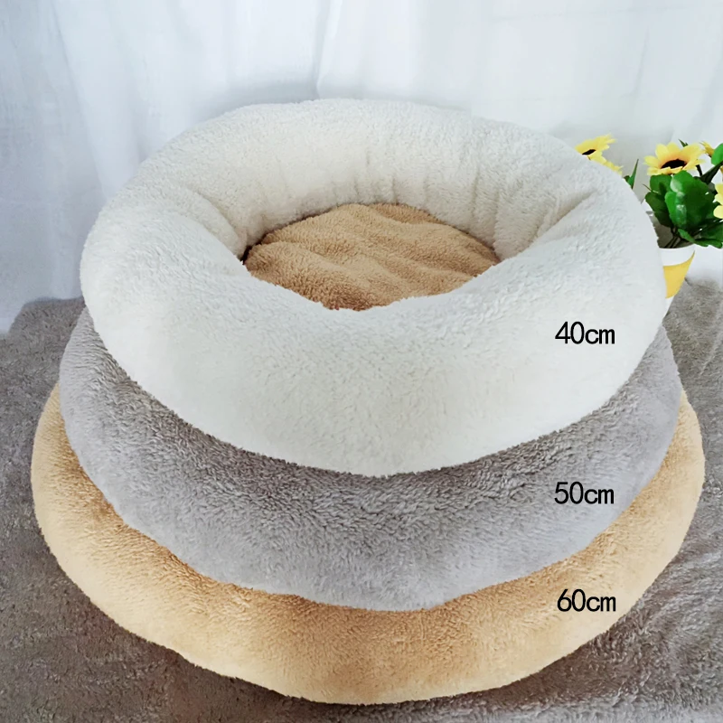 Круглая кровать для кошек мягкая Коралловая Вельветовая собак корзина товары