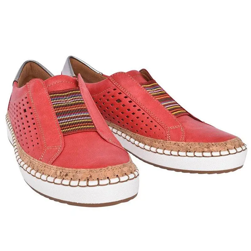 

Women Casual Shoes 2020 Fashion Hollow Out Flat Shoes Breathable Elastic Band Slip On Sneakers Sewing Ladies Loafers Footwear