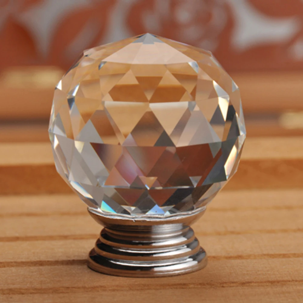 1/4/10 шт. Прозрачный хрустальный стакан Круглый ручки дверей декоративные