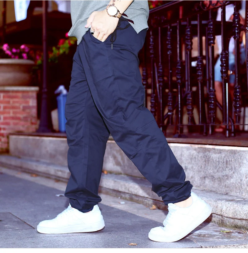 Большие военные хлопковые брюки карго мужские японские мешковатые джоггеры