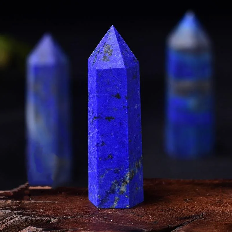 

Hot Sell Lapis Lazuli Point Healing Crystal Stone Tower For Home Decor