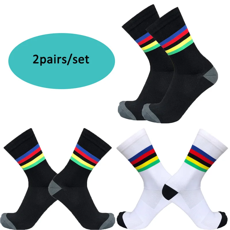 

2pairs/set Cycling Socks Professional Sports Socks Outdoor Bike Running Socks Men Women Calcetines Ciclismo