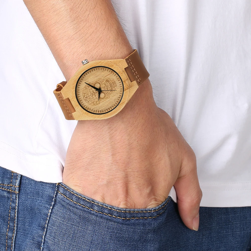 Часы наручные мужские кварцевые с кожаным ремешком креативные современные