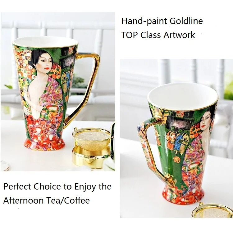 Фарфоровые кружки Klimt Geisha кофейные чашки Густав Климт костяная китайская чайная