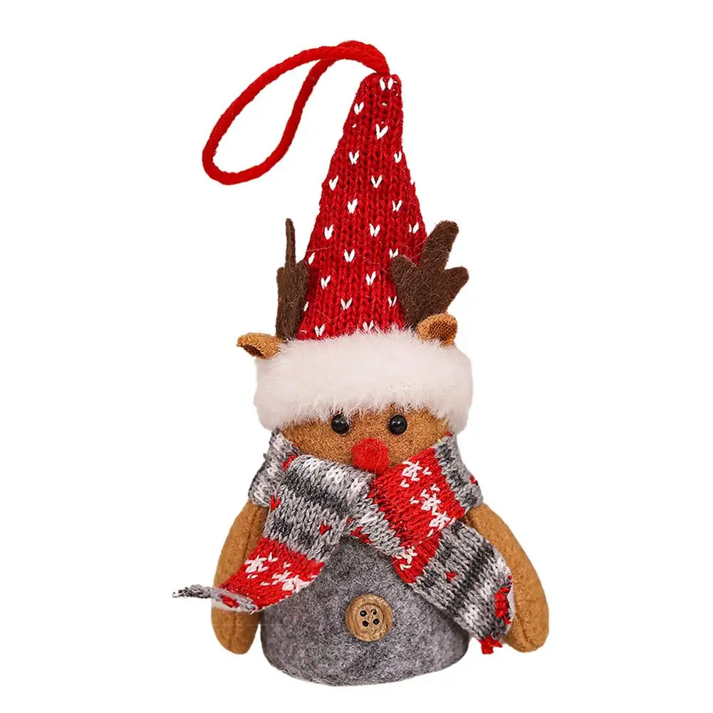 

Lighted Christmas Hanging Ornaments Christmas Tree Handmade Plush Dolls Pendants Santa Claus Reindeer Snowman Christmas Decor