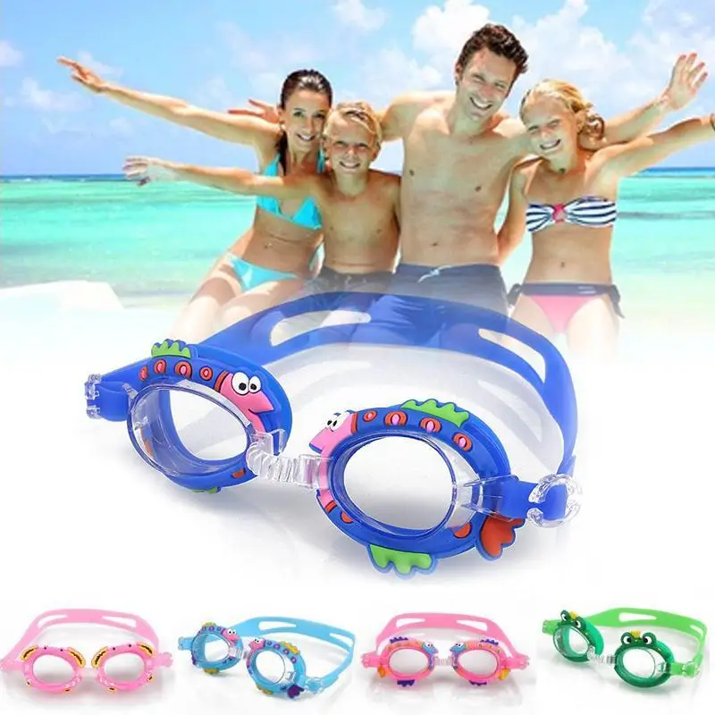 Красочные регулируемые детские плавательные очки с мультяшным рисунком