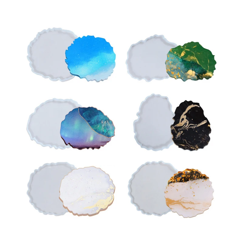 

DIY Irregular Shaped Coaster Silicone Mold Making Agate Crystal Epoxy resin Coaster Mold Handmade Craft Decoration Making Tool