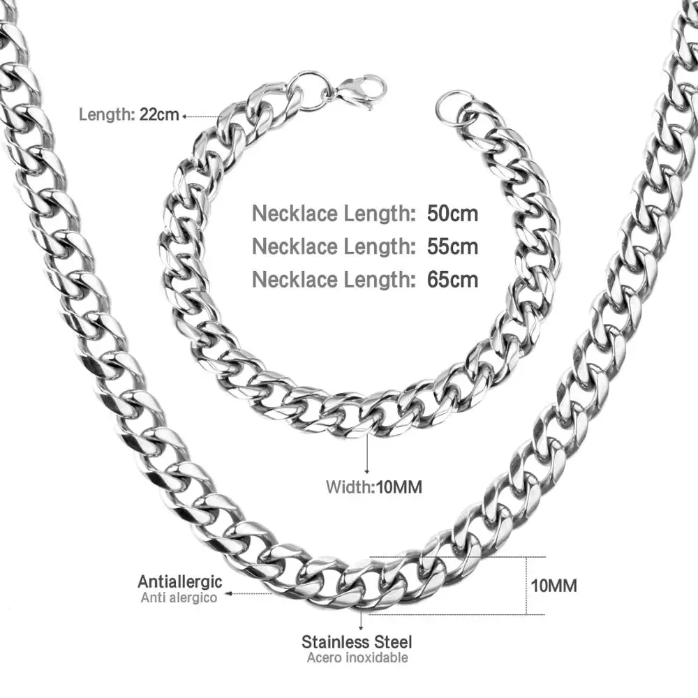 Роскошные ювелирные изделия LUXUSTEEL винтажные кубинские звенья цепи браслеты