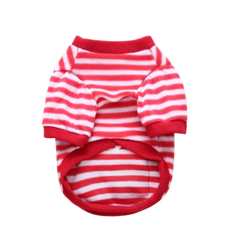 Рождественская Одежда для животных Полосатое пальто собак куртки одежда