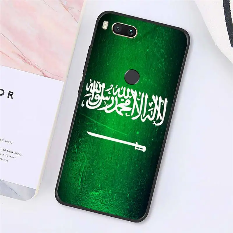 

Saudi Arabia flag design pattern Phone Cases For Xiaomi Redmi note 7 8 9 t k30 max3 9 s 10 pro lite Luxury brand shell funda