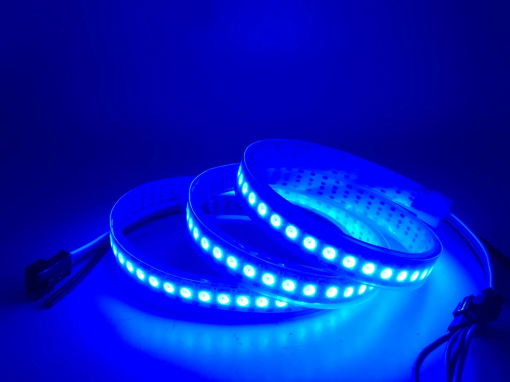 DC12V WS2815(WS2812B WS2813 обновление) RGB светодиодные пиксельные полосы, индивидуально адресуемые Белый/Черный PCB двухсигнальный светодиодный гибкий светильник