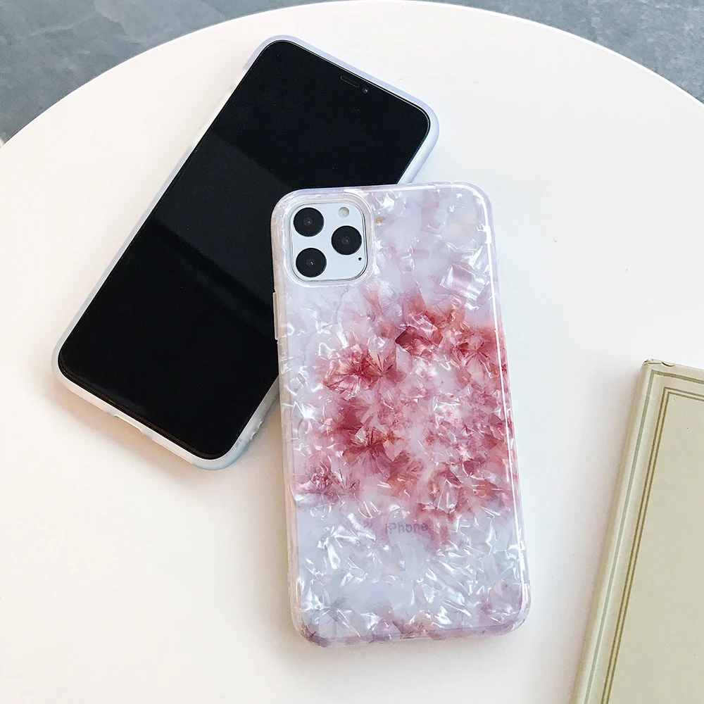 Чехол для телефона LOVECOM для iPhone 11 Pro Max XR XS Max 6 6S 7 8 Plus X Dream Conch Глянцевая мраморная мягкая IMD задняя крышка на весь корпус подарки