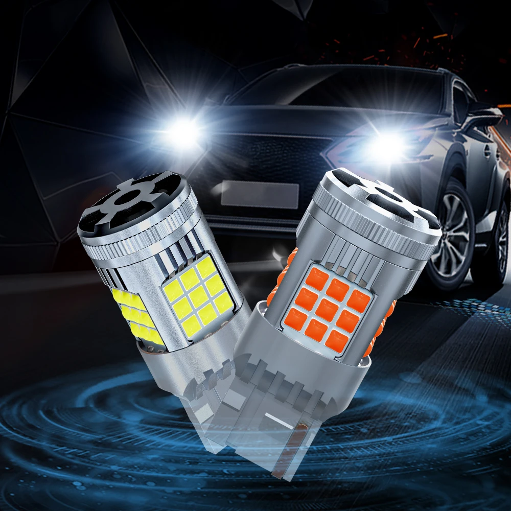 2X Светодиодные автомобильные лампы Canbus с вентилятором DRL Running Lamp 1157 BAY15D P21/5W 1156 PY21W T20 7440 W21W без ошибки Тормозная лампочка 12V красный включен.