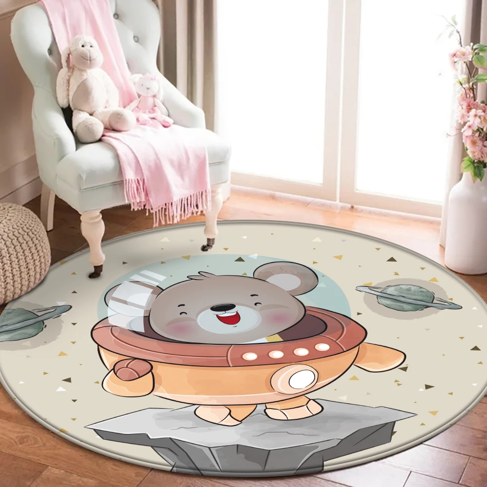 

2022 Alfombra Infantil Carpet Peludo Non Slip Flannel Carpet Baby Carpet Round Rug Baby Room Rug Kids Play Mat Bedroom Carpet