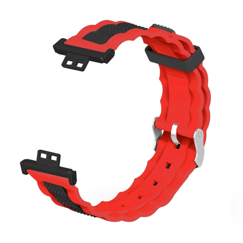 

Wave Pattern Soft Silicone Wristband Strap Watch Band for-Huawei Watch Fit Watch P9YA