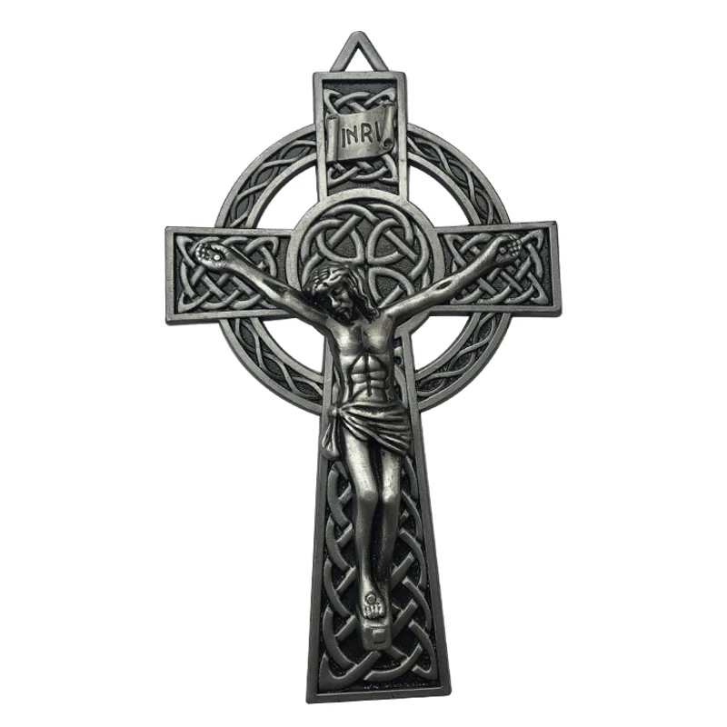 Античный оловянный католический кельтский карася металлический крест на стену