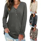 Блузка женская с леопардовым принтом, приятная на ощупь туника с V-образным вырезом и длинным рукавом