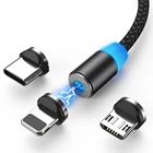 Магнитный зарядный USB-кабель AUFU 2 м, 3 м, Type C, магнитное зарядное устройство, кабель Micro USB, USB-шнур для iPhone, Samsung