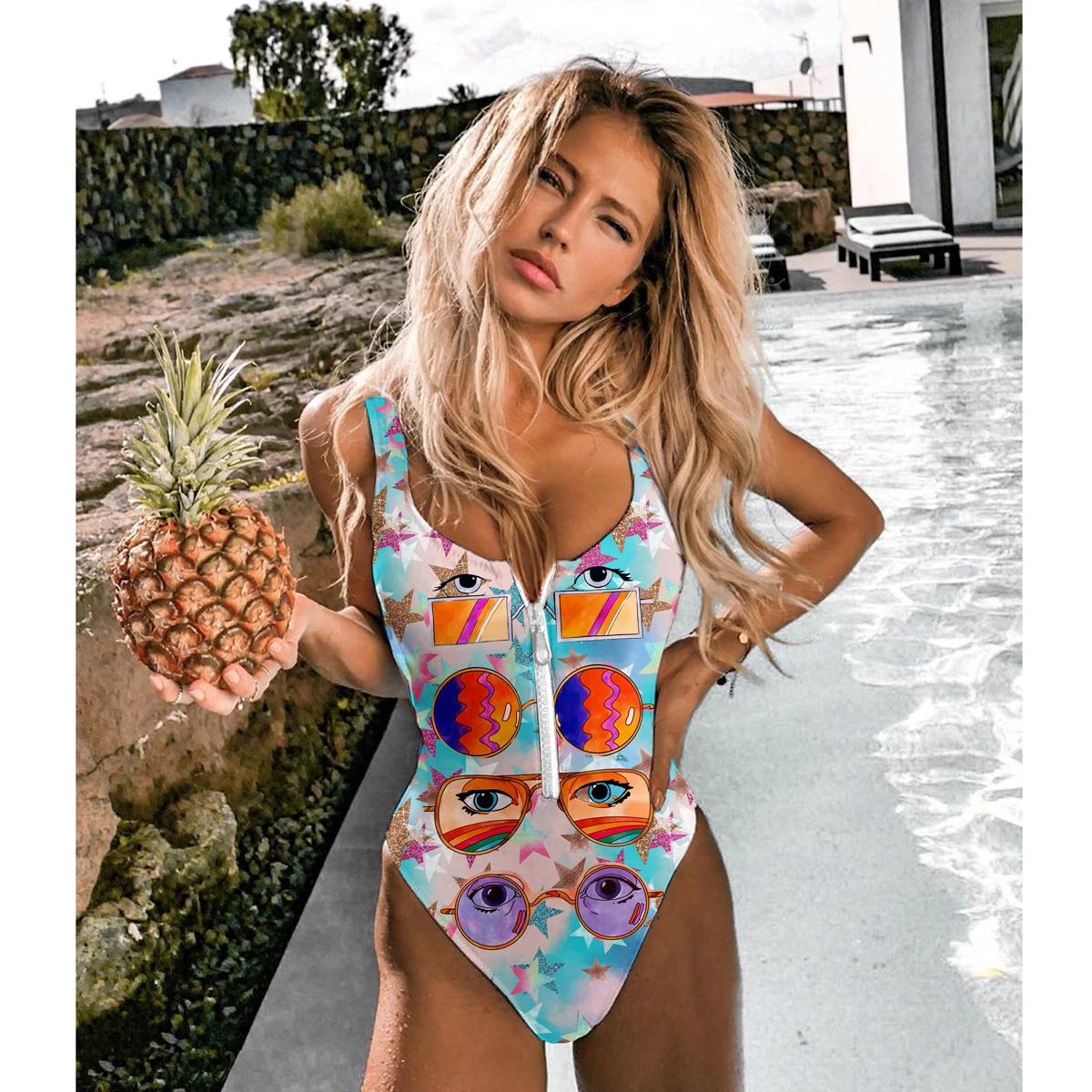 

2021 Striped Swimwear One Piece Swimsuit Women Backless Monokini Swimsuit Sport Bodysuit Beach Bathing Suit Swim Red White