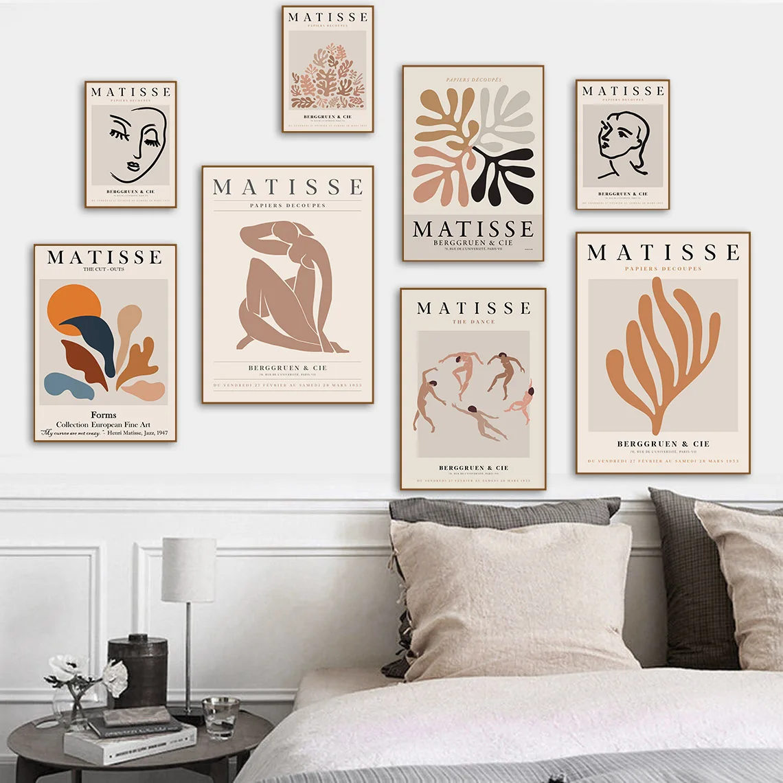 

Abstract Matisse Woman Lines Coral Leaf Wall Art Canvas Painting Nordic Posters And Prints Wall Pictures For Living Room Decor