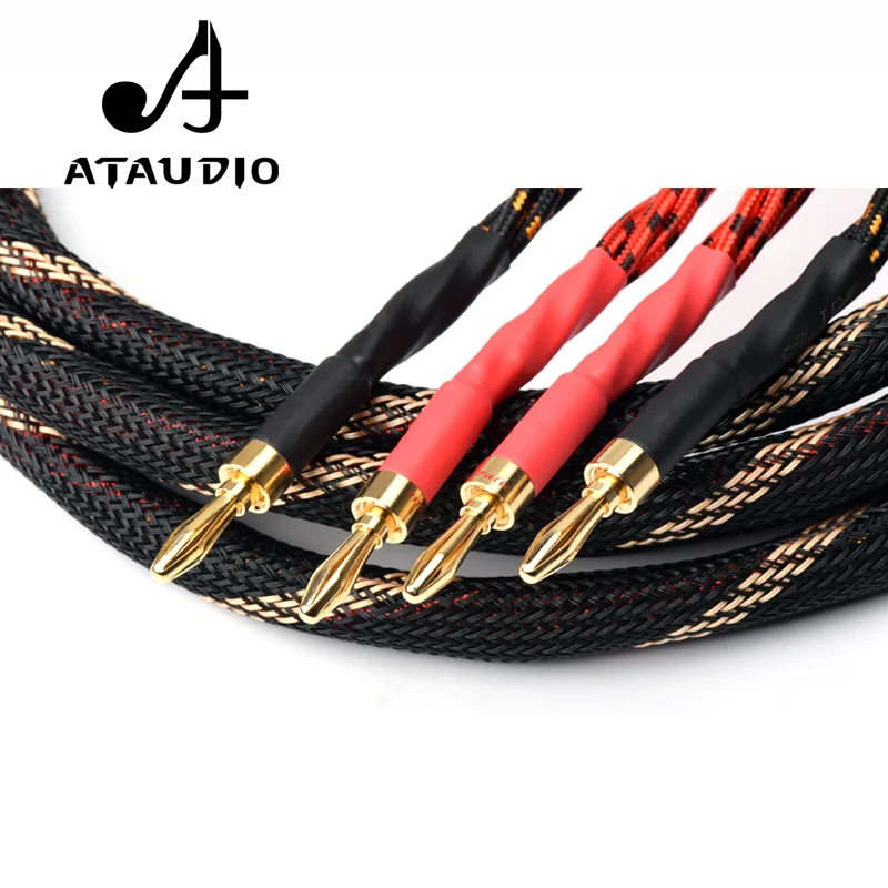 Кабель ATAUDIO HIFI для динамика высококачественный провод из чистой меди с 2 вилками