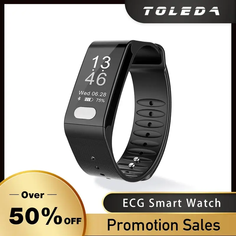 Смарт часы Toleda T6 ECG PPG водонепроницаемые с пульсометром фитнес браслет для Android Apple