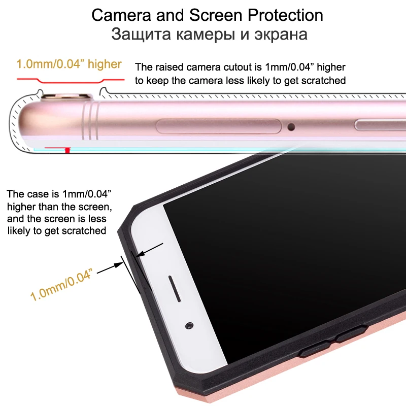 Чехол бампер для iPhone 6 S Plus подставка полное покрытие 6S 6P 6SP Жесткий ПК и ТПУ
