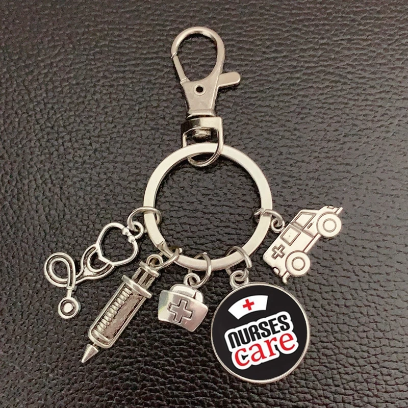 Новый продукт креативный доктор сувенир брелок шприц стетоскоп стеклянный кулон