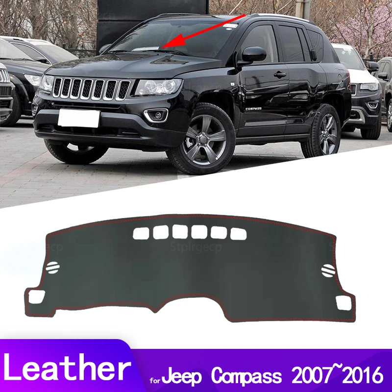 

Leather Dashmat Dashboard Cover Pad Dash Mat Carpet Car-Styling accessories for Jeep Compass 2007~2016 MK1 MK49