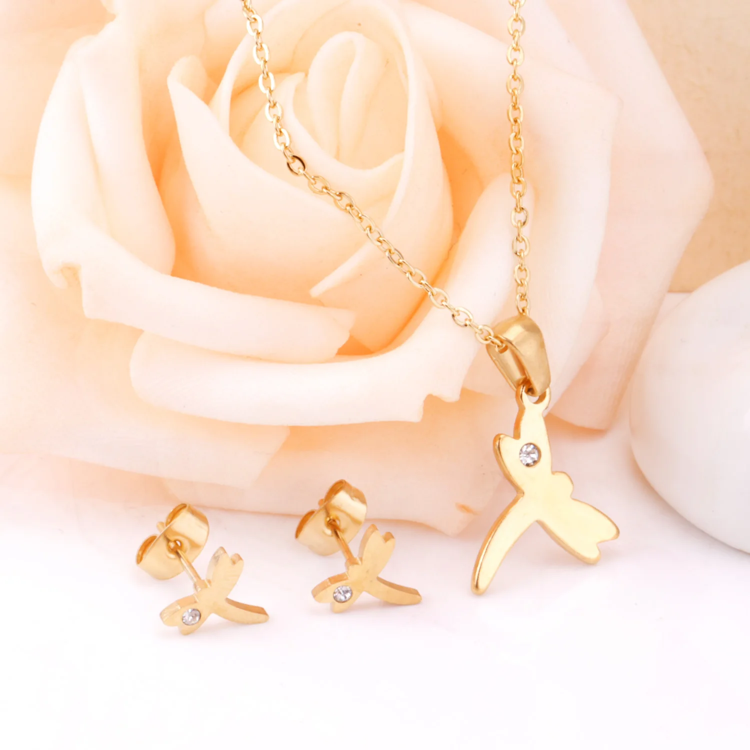 Комплект ювелирных изделий LUXUSTEEL Африканская женщина нержавеющая сталь золотой