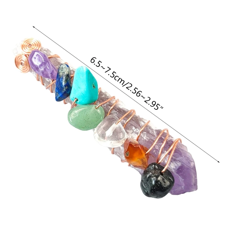 

Chakra Repair Crystal Set 7 Amethyst Original Chakra Stones Beautiful Colored Gems Mini Rolled Chakra Stones