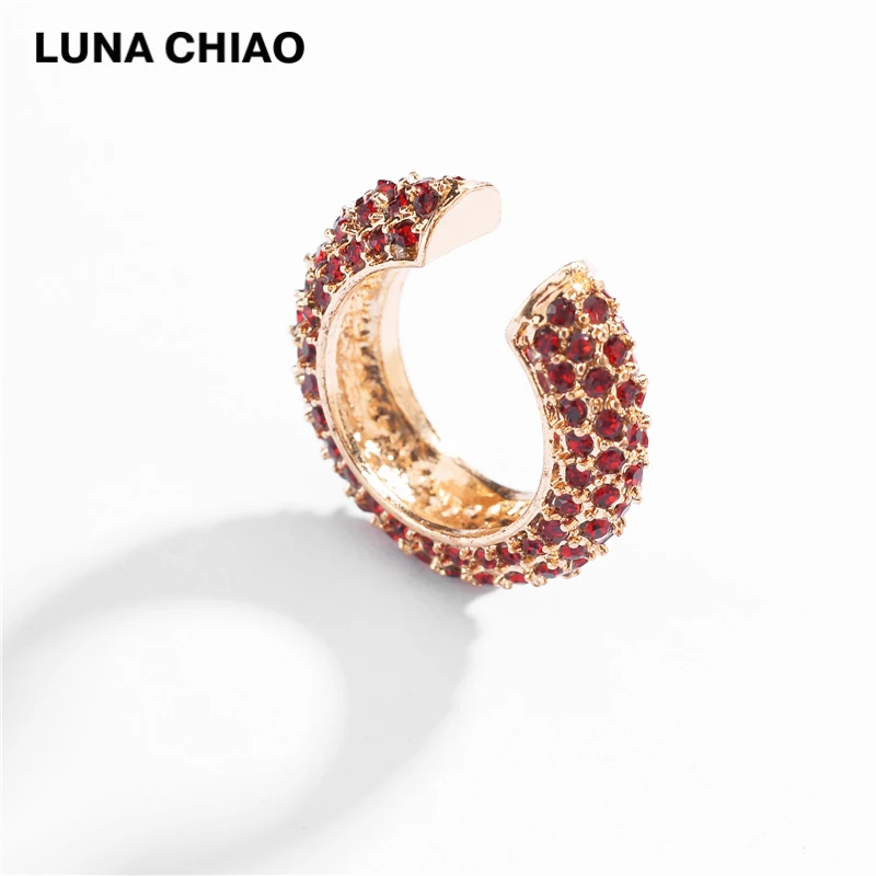 LUNA CHIAO модные ювелирные изделия со стразами серьги-каффы без пирсинга